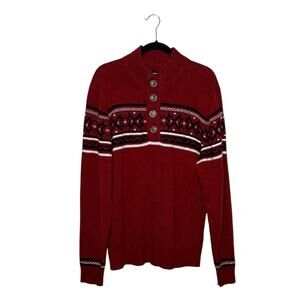 Buffalo men jeans red winter sweater size XL